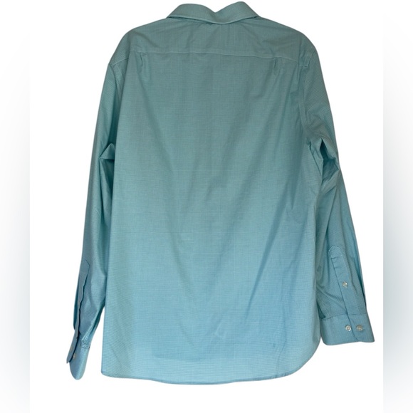 Goodfellow & Co. Standard Aqua Blue Checked Long Sleeve Mens Dress Shirt - Picture 2 of 6